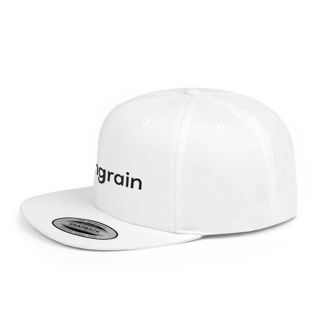 Snapback Hat — "filmgrain" Embroidered Flat Bill Cap