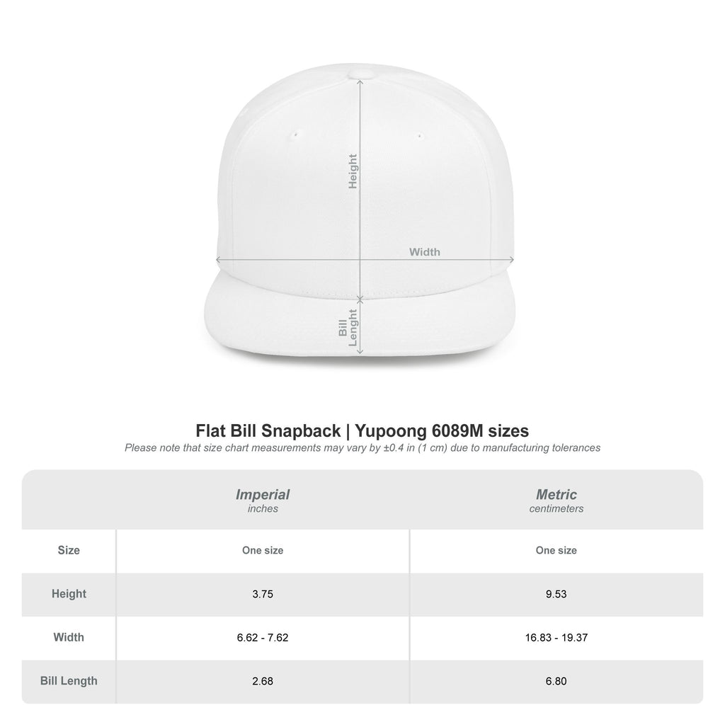 Snapback Hat — "filmgrain" Embroidered Flat Bill Cap
