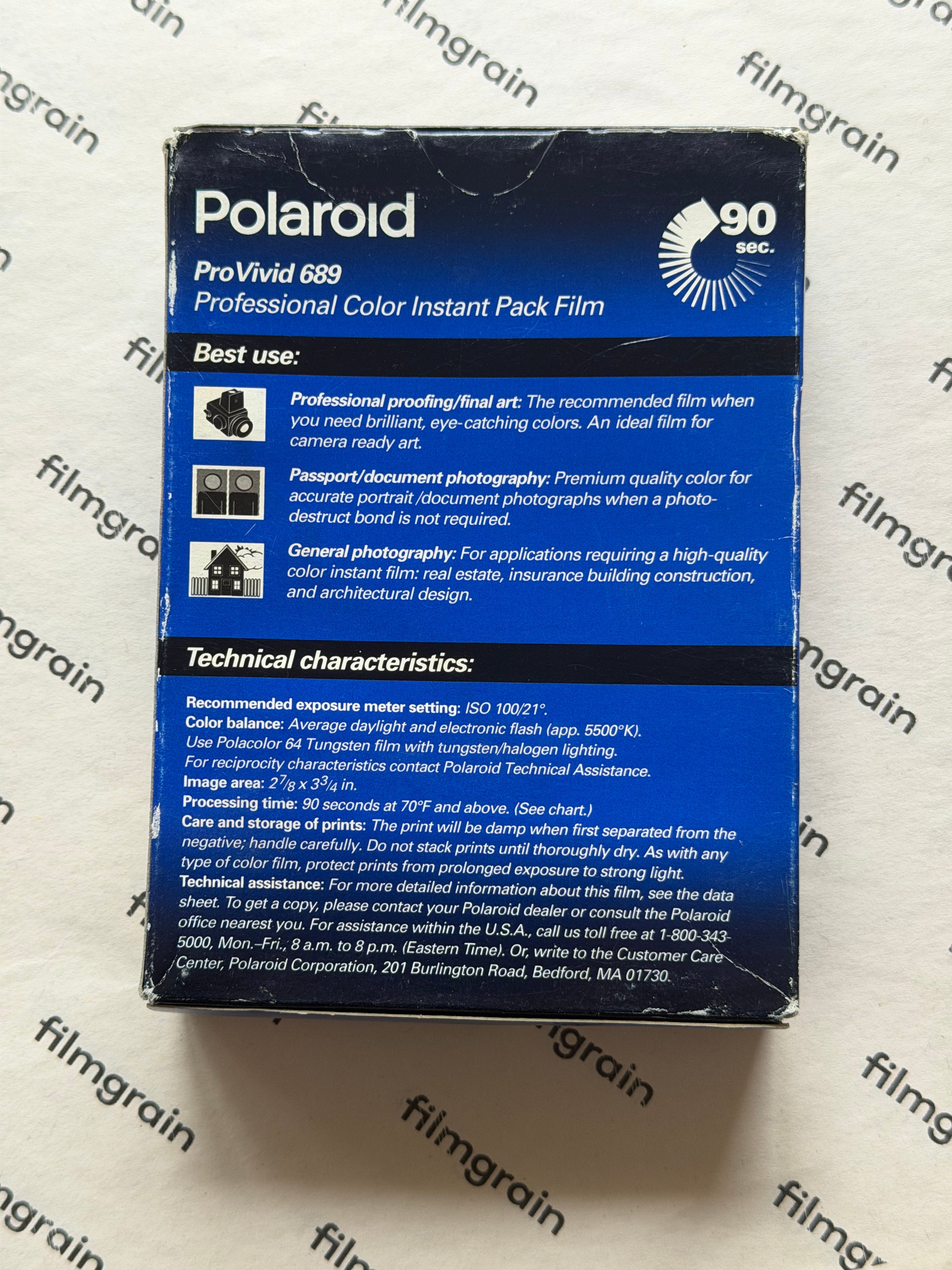 Polaroid Pro Vivid 689 | 2000 Special Edition — Expired Pack Film (10 shots)